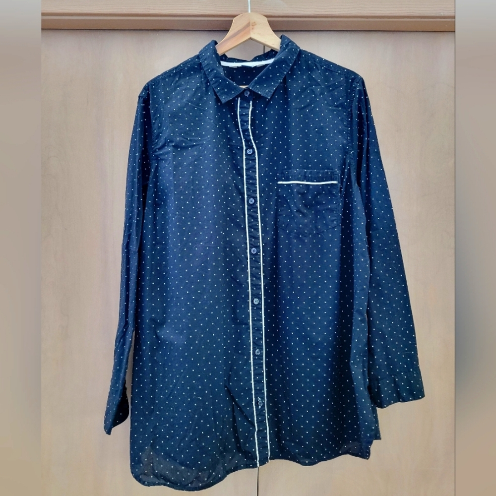 Black and White Polka Dot Button down